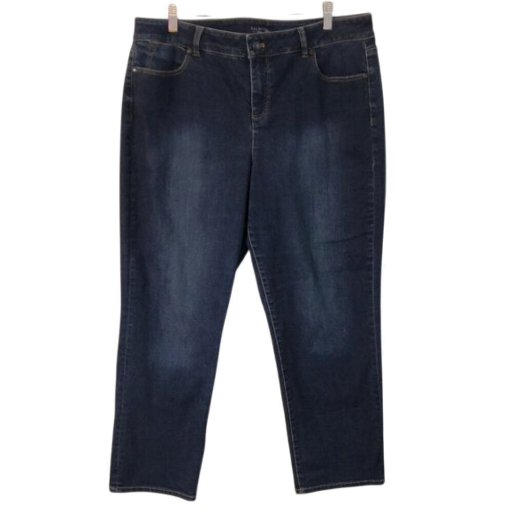 NWOT Talbots Curvy Ankle Jeans Comfort Stretch Dark Wash Blue Size 16P